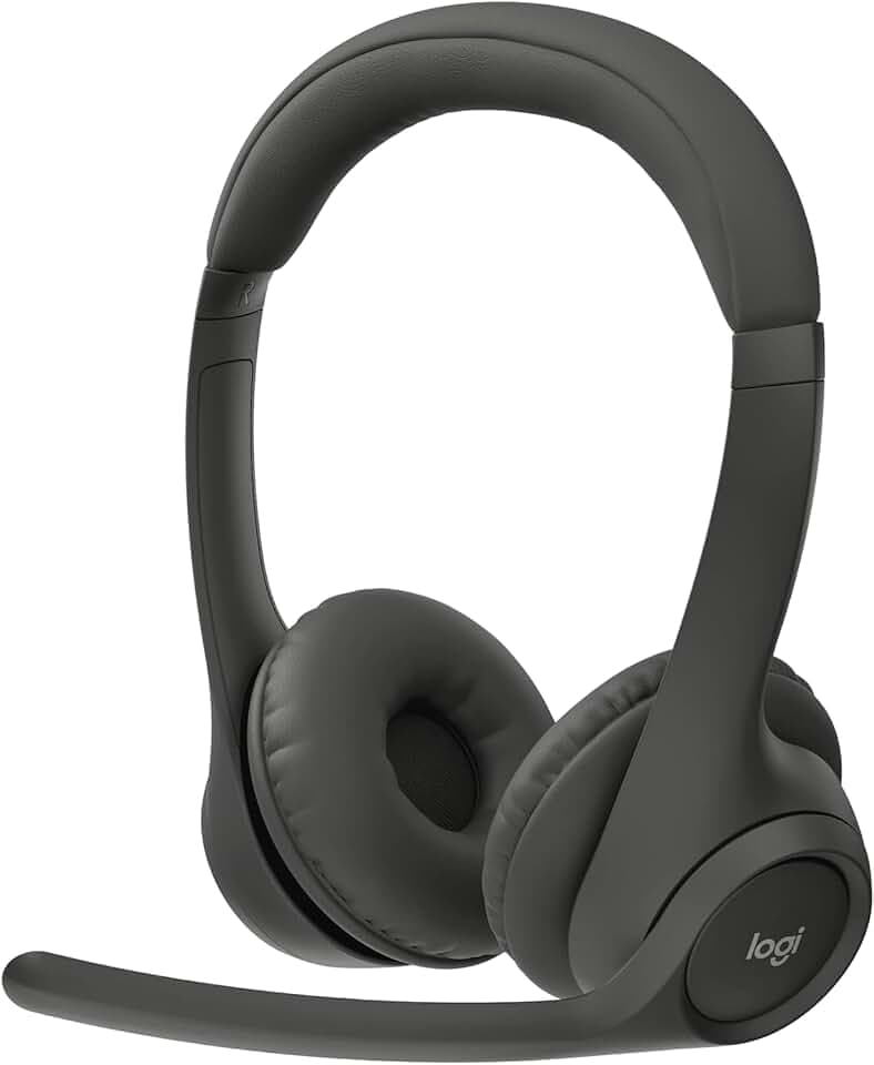 Logitech Zone 300 Wireless Bluetooth Headset with Noise-Canceling Microphone, Compatible with Windows, Mac, Chrome, Linux, iOS, iPadOS, Android- Black (Bulk Packaging)