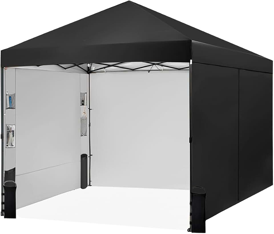 Tunbne 10X10 Pop Up Canopy Tent with 4 Sidewalls, Outdoor, One Push Setup