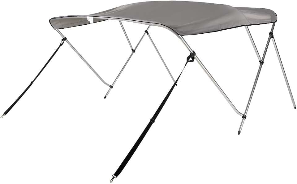 KEMIMOTO Bimini Top Bootsabdeckung Sonnenverdeck, Bootsverdeck Sonnendach Sonnensegel Sonnenschutz, Grau, 182 L *170-182 W * 116 H cm
