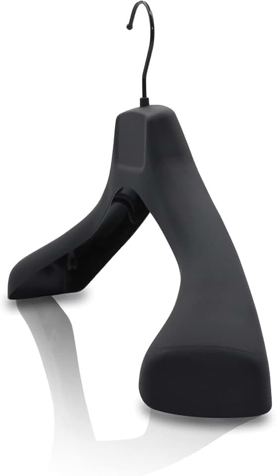 Kiroplast 6 gummierte Kleiderbügel schwarz Kleiderbügel Schulter breite Matt Anti-Rutsch-Klappen Mäntel Jacken 42 cm