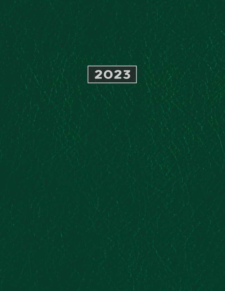 Buchkalender 2023: Kalender XXL 2023 I A4 I 1 Seite / Tag mit Zeiteinteilung I 400 Seiten I Lederoptik Grün