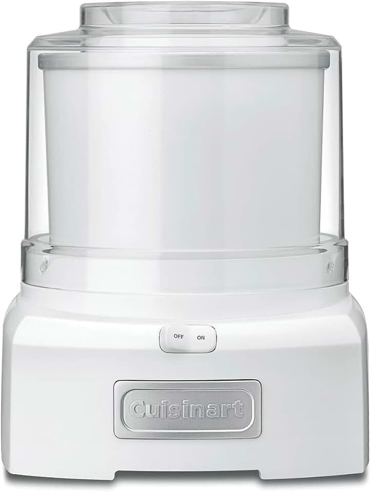 Cuisinart Cool Scoops Hausgemachtes Gelato & Eismaschine in 25 Min. | Sorbet Frozen Yogurt Maker | Familiengröße | 1.4L Rührschüssel | ICE21, Kunststoff, Weiß