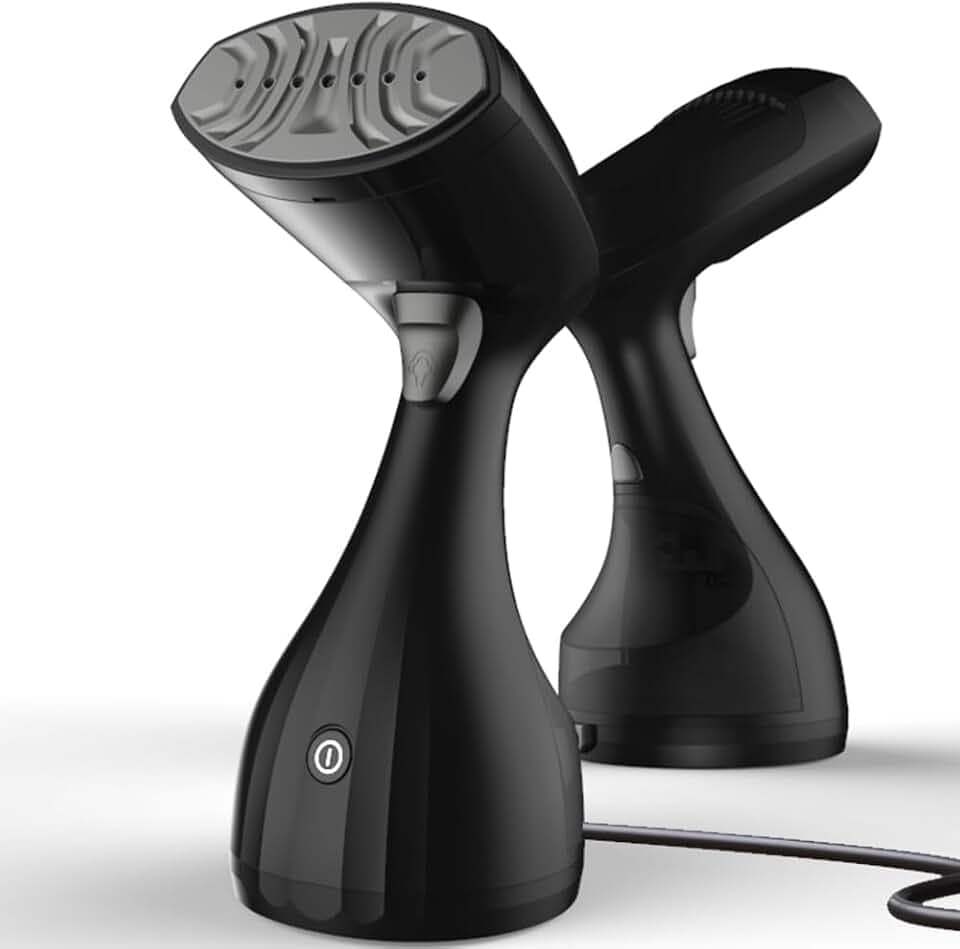 Garment Steamer, 1500W Travel Steamer with 300ml Detachable Water Tank, Fast 30s Heat-Up, Auto-Off, Handheld Steamer for Wrinkle Removal on Clothes, Garments, and Fabrics Black