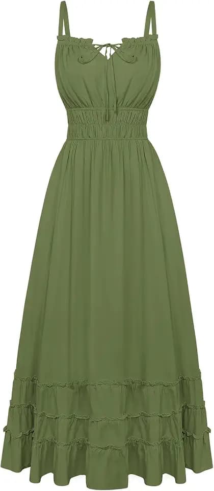 Scarlet Darkness Women's Summer Maxi Dress Boho Flowy Milkmaid Sundress