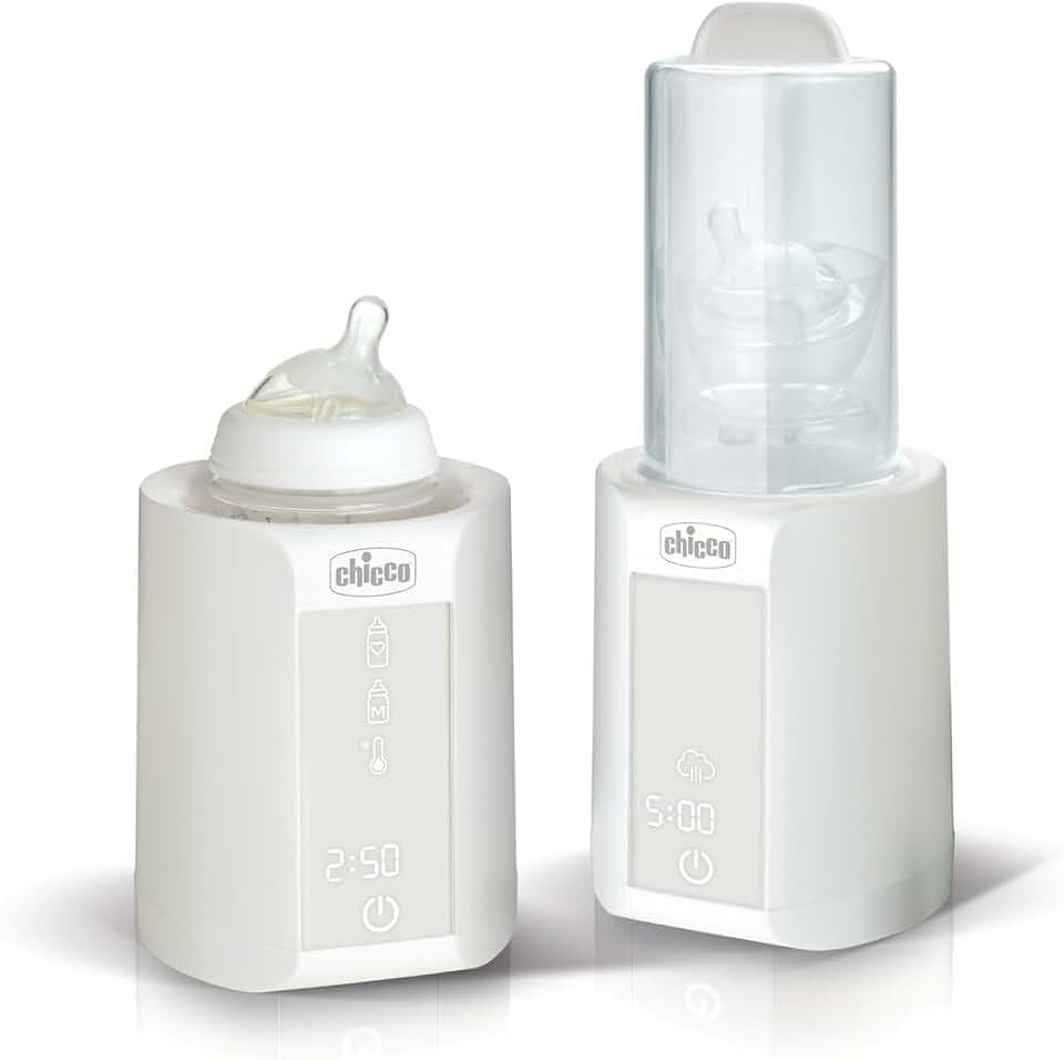 Chicco Babykostwärmer und Flaschenwärmer 2in1, Timer und Auftaufunktion, Sterilisationsfunktion, auch für Fläschchen und Gläschen, Multifunktion, weiß