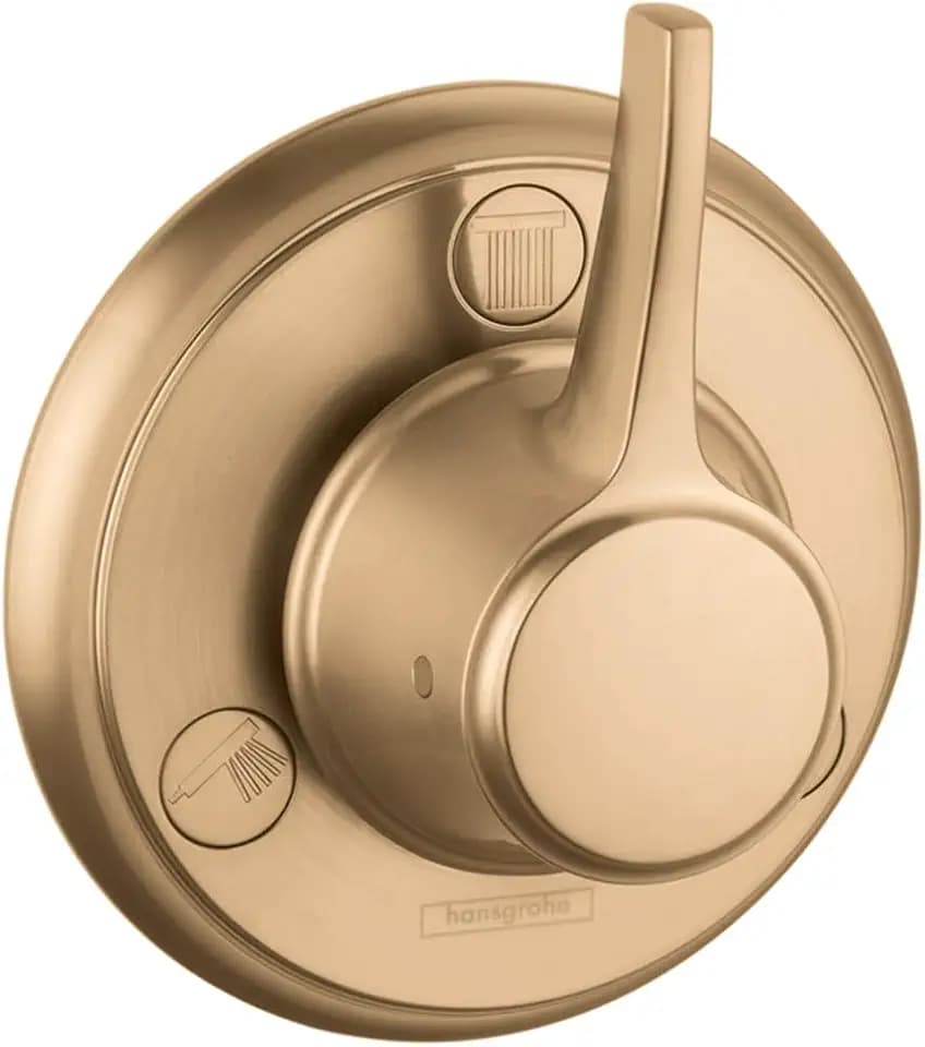 hansgrohe Ecostat Classic -Handle -inch Wide Diverter Valve Trim Only in Brushed Bronze, 15934141