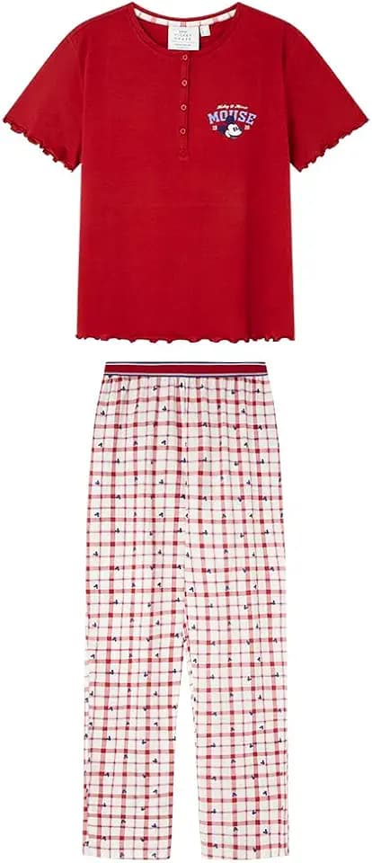 Women'secret Damen Pijama De Manga Corta Y Pantalón Largo Colección Multilicense Campus Schlafanzug