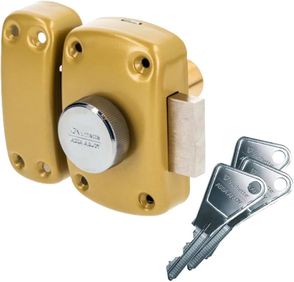 Vachette - Verrou de sureté bouton et cylindre série Cyclop - 40 mm bronze Vachette