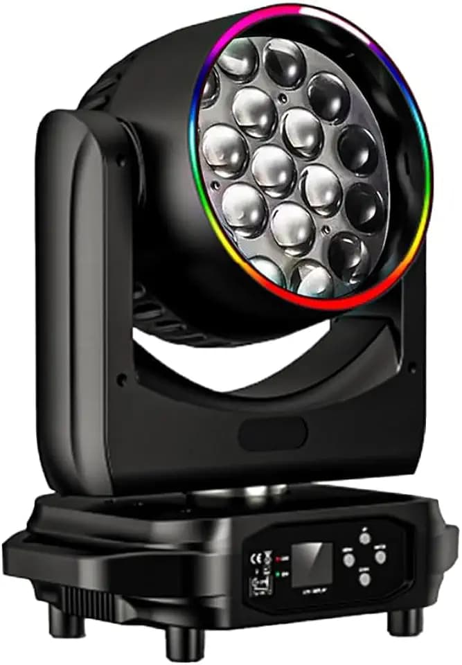 Led 19x15W Zoom Wash Beam Dmx512 Moving Head Stage Lighting Dj Club Wedding Party Christmas Colors Gobos Light Show (1 Light)