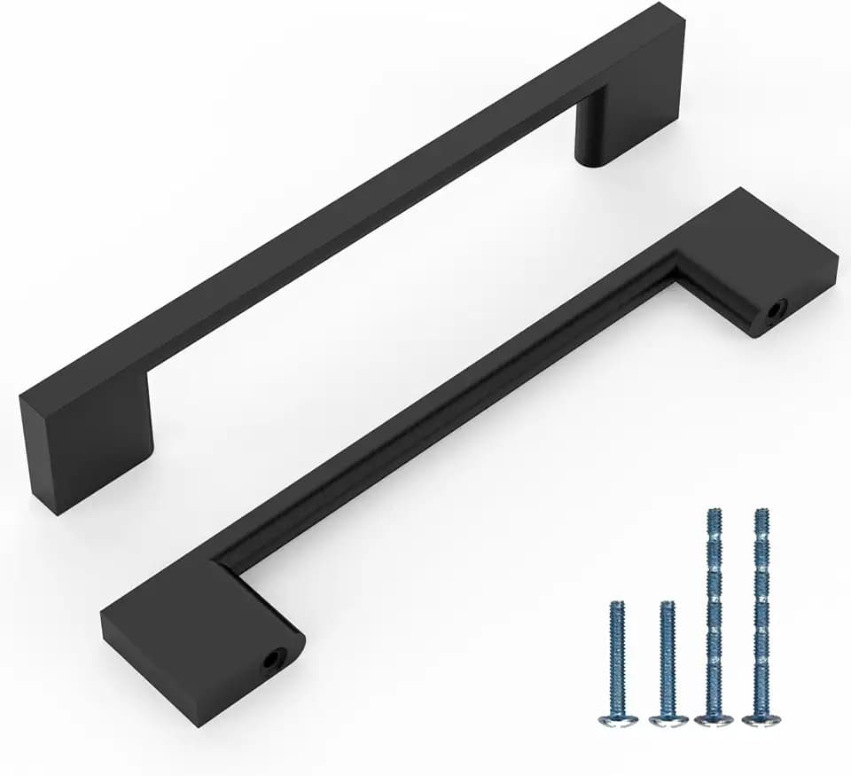 10 Pack 5 Inch Matte Black Cabinet Pulls, Kitchen Hardware