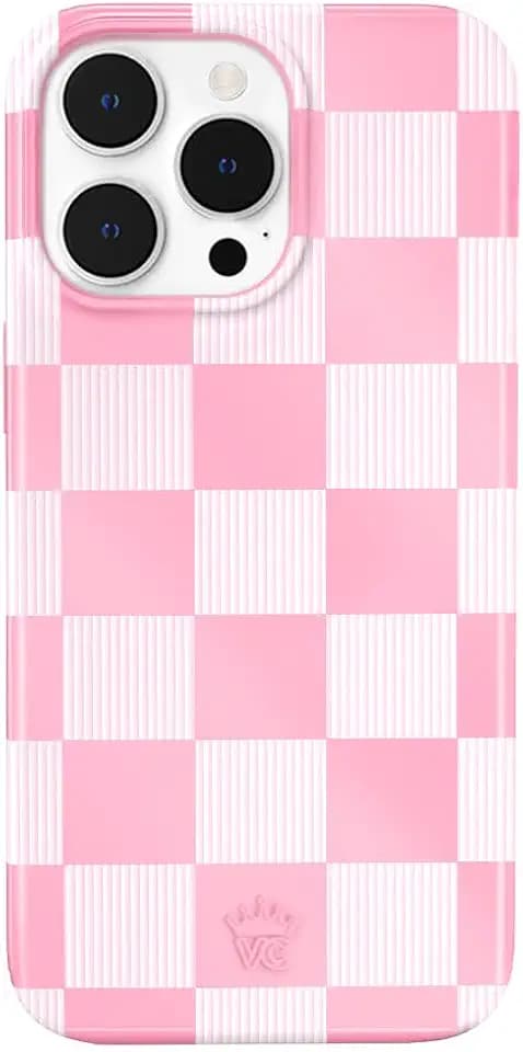 VELVET CAVIAR for iPhone 14 Pro Case Pink Checkered - Compatible with MagSafe - 10ft Drop Tested