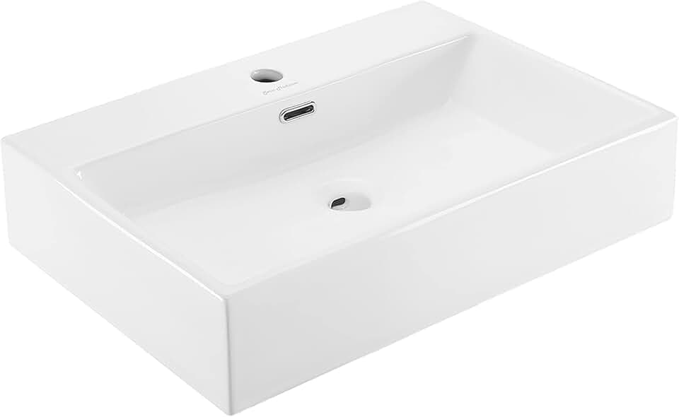 Claire 24" Rectangle Wall Mount Bathroom Sink in Glossy White