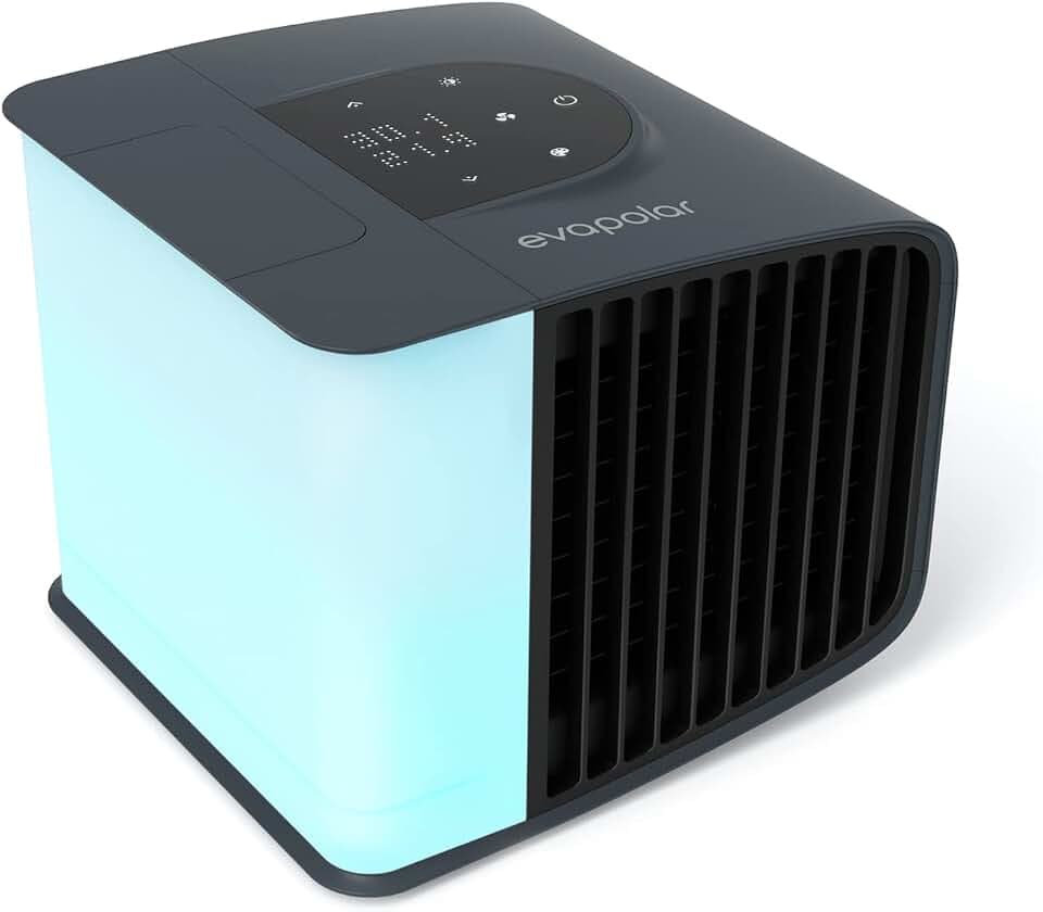 Evapolar evaSMART Luftkühler & Luftbefeuchter - Tragbarer Kühl-Ventilator mit Smart App Control & Alexa-Unterstützung - Bunte LED-Hintergrundbeleuchtung - Flüsterleiser Betrieb & einfache Bedienung