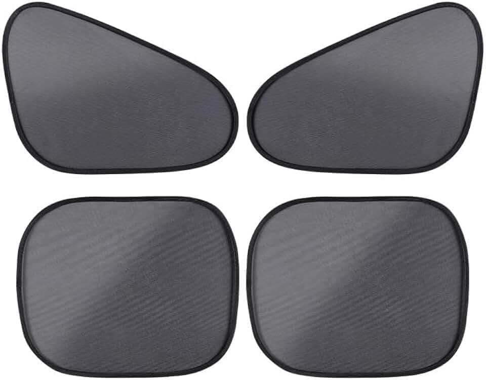 4-Pack Car Window Shades, Foldable Static Cling Car Shades for Side Windows