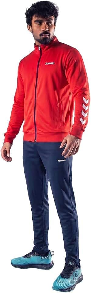 hummel Promo Poly Suit Trainingsanzug Herren - Tracksuit, Sportanzug & Freizeitanzug - 2-Teiliger Jogginganzug mit Jogginghose & Trainingsjacke - aus 100% Polyester mit Glatter Oberfläche
