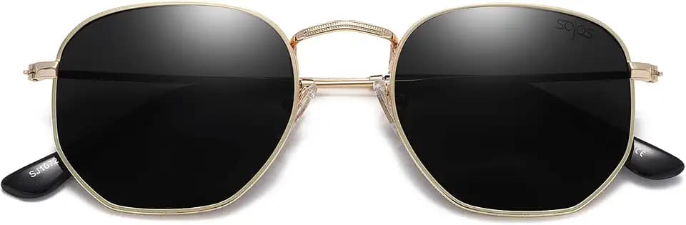 SOJOS Square Polarized Sunglasses Women Men Hexagonal Polygon SJ1072,Small