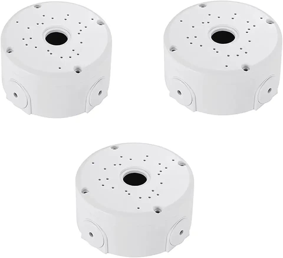 Universal Bullet Security Camera Junction Box Mount Bracket Plastic Rainproof Junction Box Mount Bracket for IP Camera Electric Enclosure, Indoor/Outdoor Wall Cable Junction Base Boxes (3 Pack)
