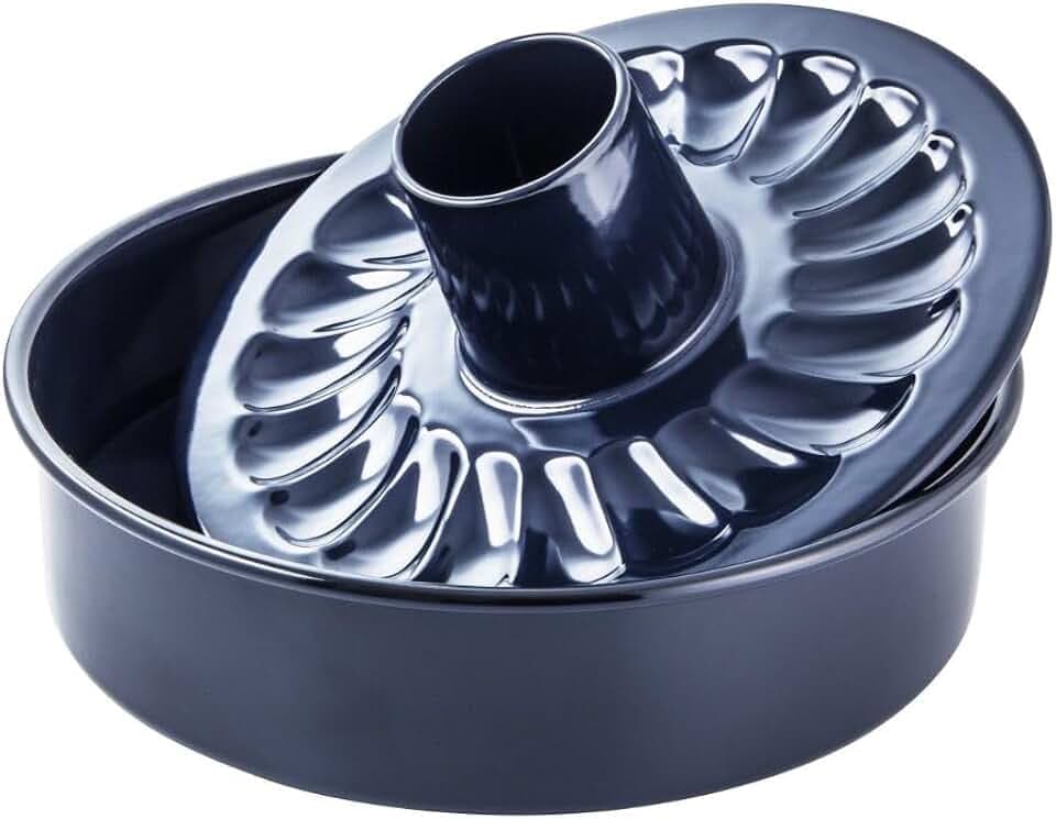 Dr. Oetker Garantieform Ø 28 cm Back-Liebe Emaille mit Flachboden und Rohrboden – Runde Ring-Backform mit schnitt- & kratzfestem Emaille-Boden – 28er Kuchenbackform für Kuchen und Torten