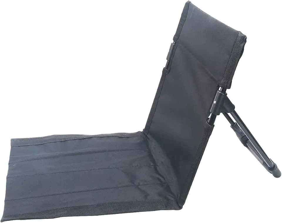 Foldable Camping Backrest,Portable Aluminum Beach Chair(Carbon black)