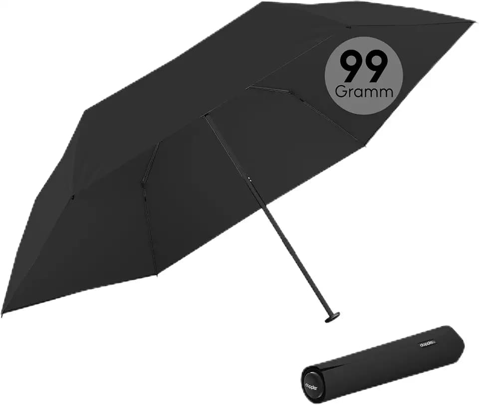 Doppler Taschenschirm Zero,99 Flat I Ultra leichter Regenschirm I Kleiner Schirm I Mini Regenschirm I Leicht zu Öffnen I Flach & kompakt I Taschenregenschirm windproof