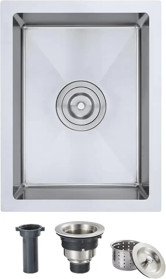 13 x 18 inch Bar Sink Drop-in Tight Radius 18 Gauge Stainless Steel Undermount Handmade Kitchen Sink Single Bowl
