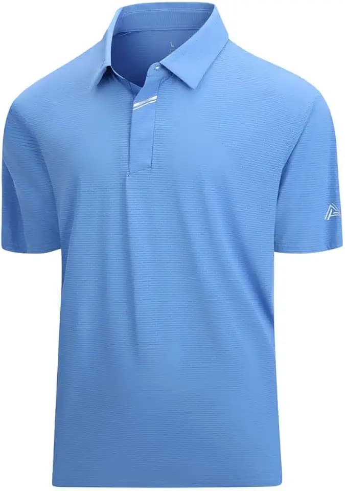 Damipow Golf Shirts for Men Dry Fit Short Sleeve Print Collared Polo Shirt