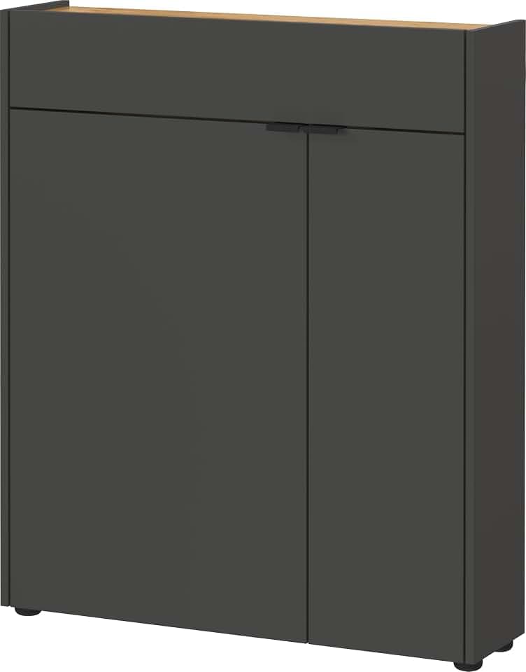 Germania Schuhschrank 1319-549 GW-Ameca, in Graphit/Navarra-Eiche-Nb., mit Türdämpfung, 83 x 99 x 22 cm (BxHxT)