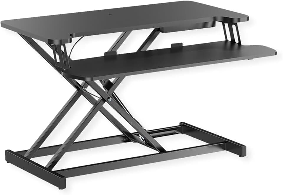 VALUE Höhenverstellbarer Schreibtischaufsatz, 800 x 400 mm, schwarz