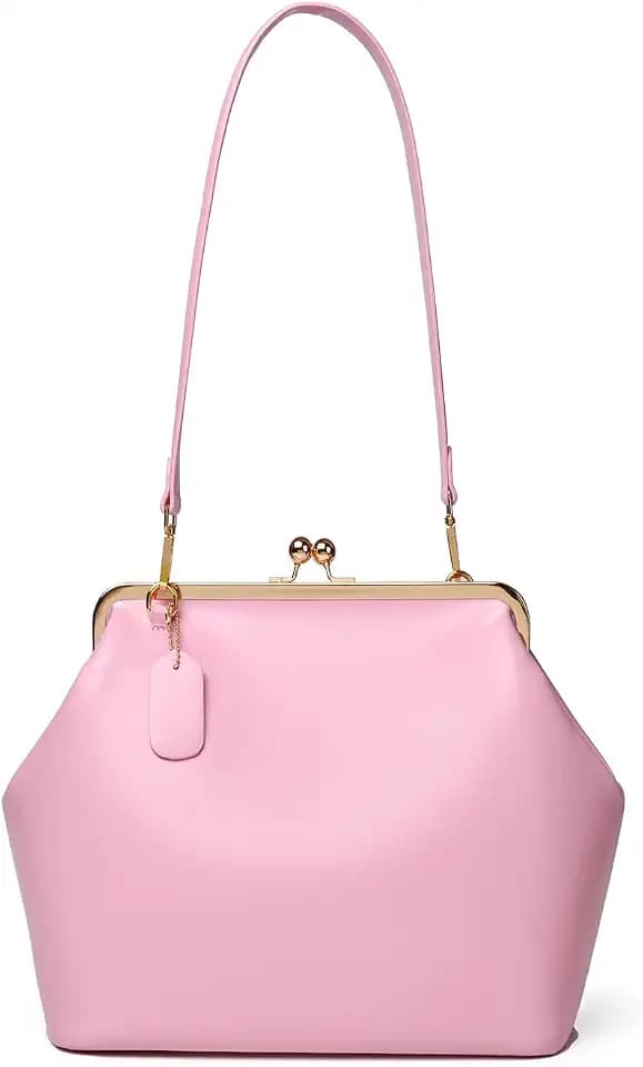 Slouchy Kiss Lock Crossbody Bag Women Hobo Shoulder KissLock Purses Handbag