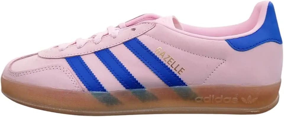 adidas Gazelle Indoor Women's Sneakers, Clear Pink/Lucid Blue/Gum, Size 7