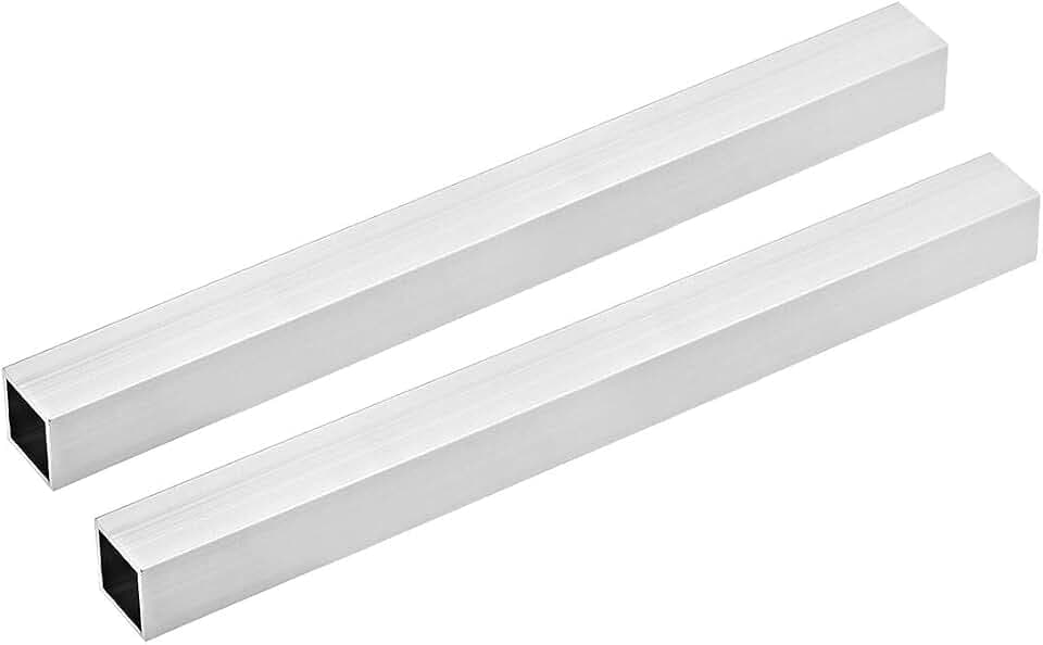 sourcing map 2 Stück Alu Vierkantrohr 25x25mm Alu Rechteckrohr Aluminium Profil Rohre 2mm Wandstärke Alurohr Quadratrohr Aluminium Gerade Rohr 300mm Länge 6063 Aluminiumrohre Aluprofil Rohr