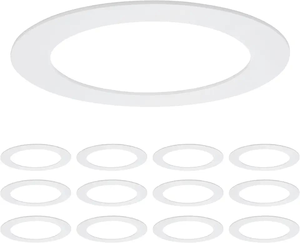 Maxxima 6" Goof Rings for Recessed Lights Can or Canless Trim Ring, 12 Pack