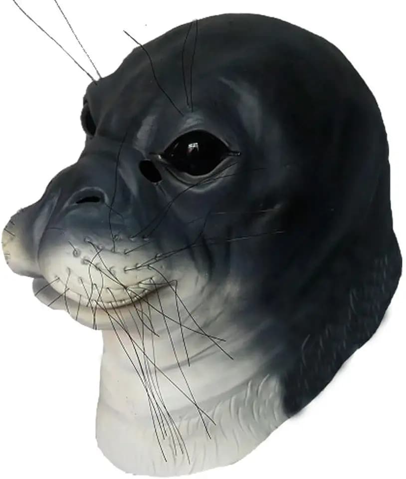 Latex Sea Lion Head Mask Animal Full Head Latex Masks seal lion Halloween Party Fancy Dress Costume
