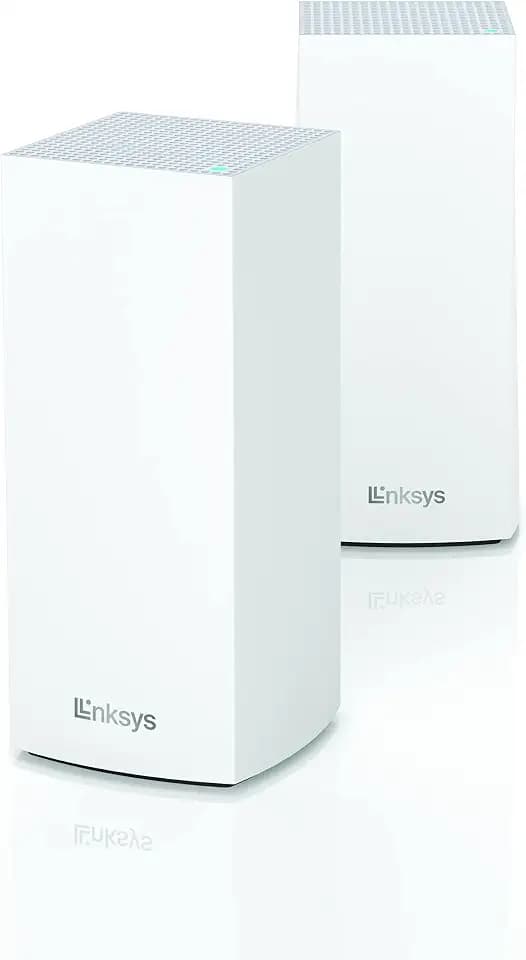 Linksys MX8000 Velop Mesh WiFi 6 System: AX4000, Tri-Band Wireless Network for Full-Speed Home Coverage, 5,400 sq ft Range (White, 2-Pack)