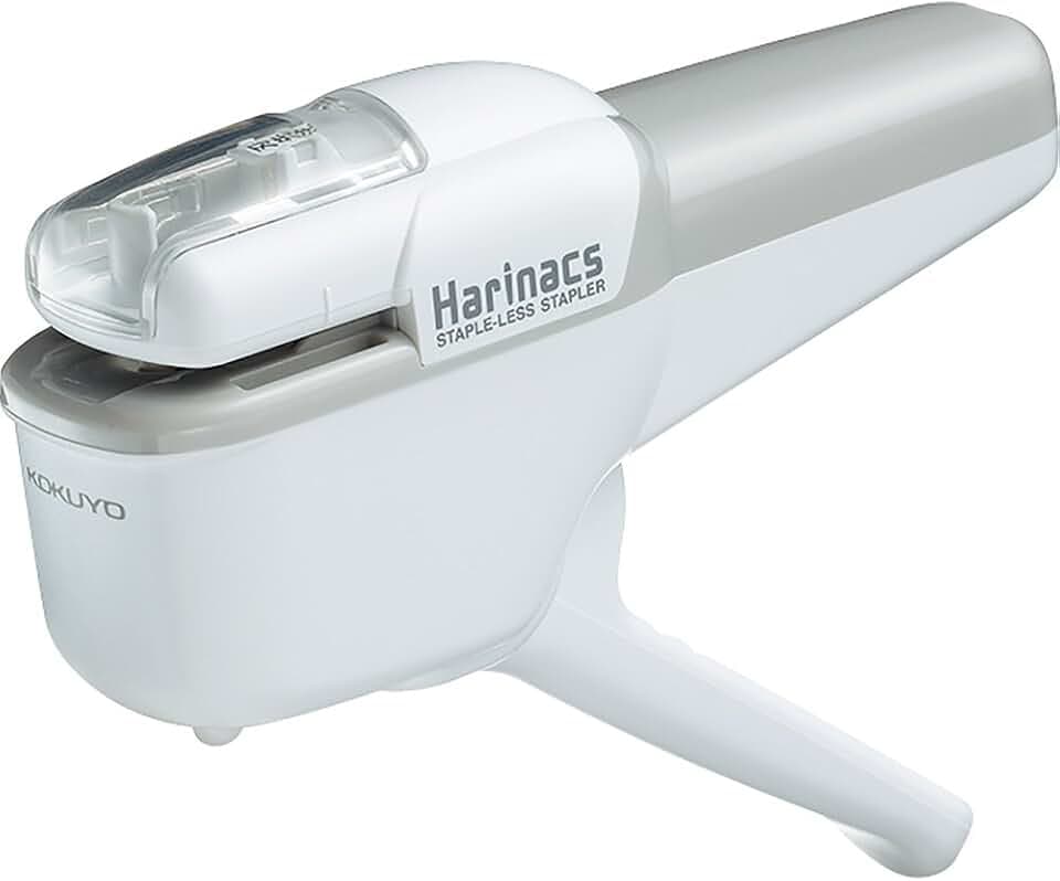 KOKUYO Harinacs Japanischer Hefter für 10 Blätter, Weiß, Modern, SLN-MSH110W