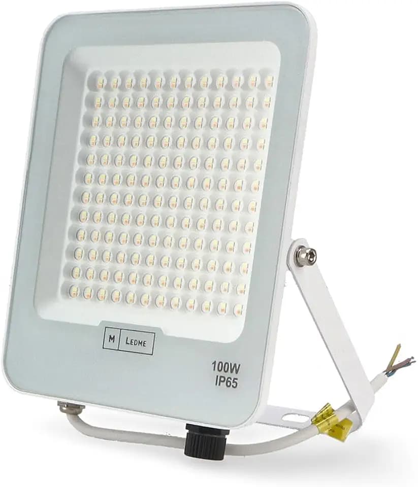 M Ledme -LED-Strahler Napoli Plus Weiß, 100W, Schutzart IP65, Farbtemperatur CCT, Außenbeleuchtung, für Garten, Terrasse, Parkplatz, Hotel, Schiffe usw.