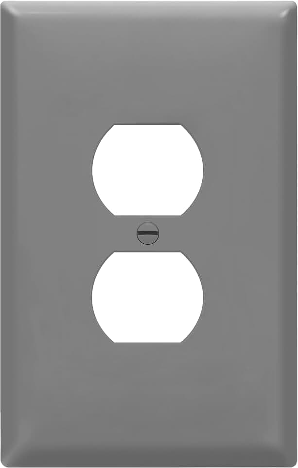 ENERLITES Oversized Duplex Outlet Covers, Jumbo Wall Plate, 1 Pack, Gray