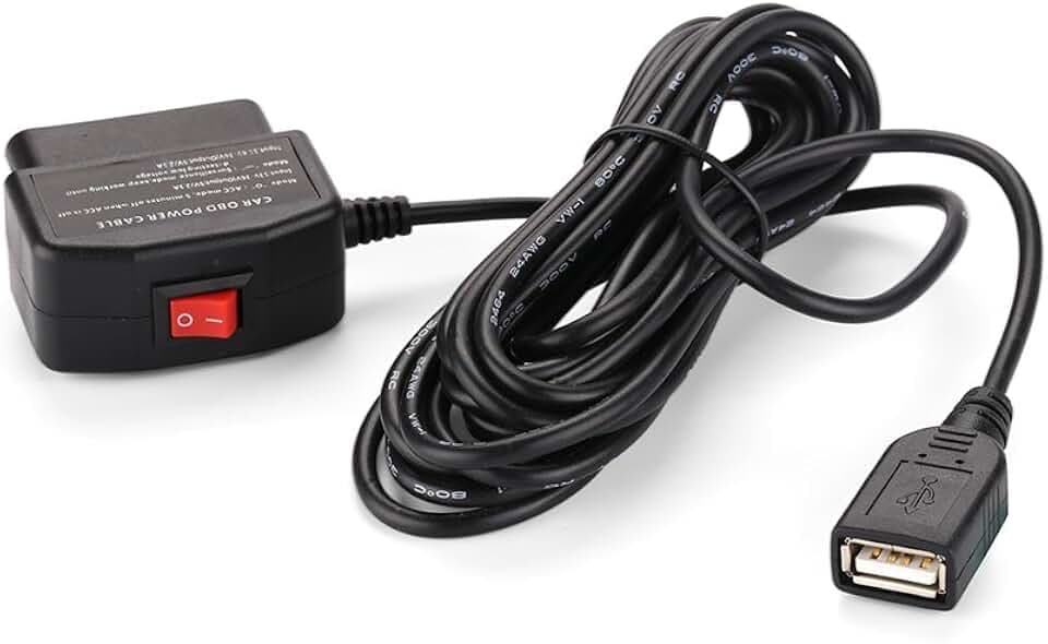 Auto Kamera Dashcam kabel mit Dual Modus Schalter, 24 Stunden ?berwachung modus und ACC modus, OBD-Anschluss