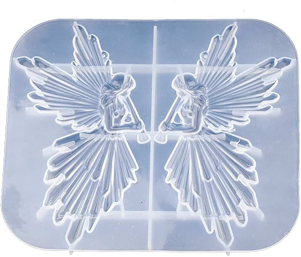 Cestony Angel Fairy Resin Epoxy Mold Jewelry Pendant Crystal Casting Making Silicone Mold for DIY Craft Tool Cake Topper Decoration Molds Tool