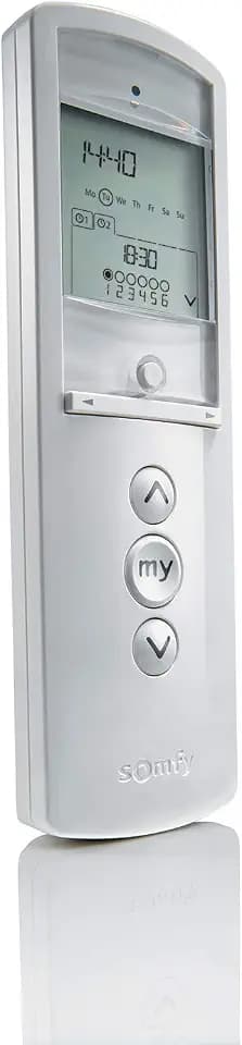 Somfy 2401101 - Fernbedienung Telis 6 Chronis RTS Pure, mit Zeitprogrammierung, LCD-Display, inkl. Wandhalterung und Batterien
