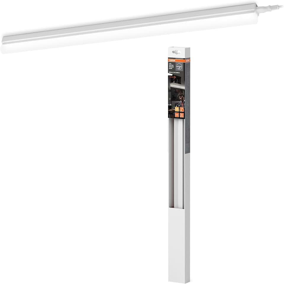 Osram BATTEN SENSOR LED-Lichtleiste 60cm, 8W, 900lm, T5-Form mit warmweißes Licht (3000K), PIR Sensor ermöglicht ein berührungsloses Ein-/Ausschalten, Schutzklasse IP20, energiesparend