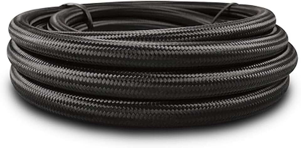 VIBRANT PERFORMANCE 10ft Roll of Black Nylon Braided Flex Hose -6AN