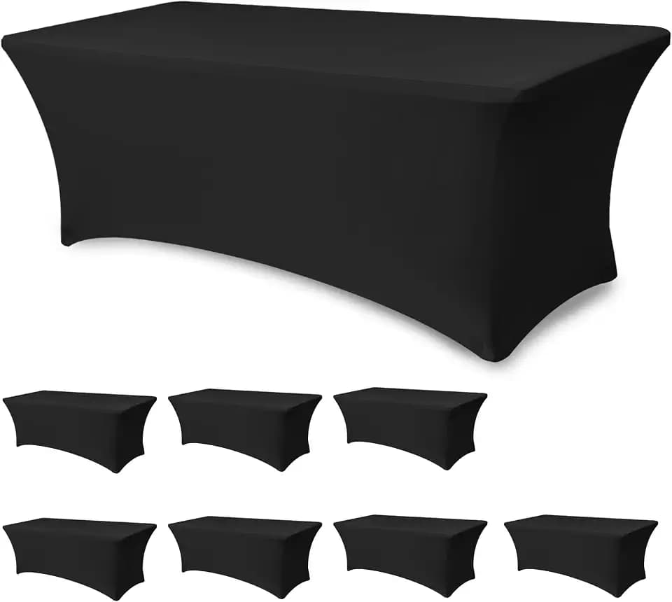 Spandex Table Cloths for 6 foot Rectangle Tables-Fitted Stretch Table Cover