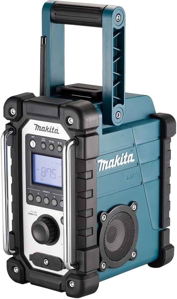 Makita DMR115 Akku-Baustellenradio (ohne Akku, ohne Ladegerät), Türkis, Schwarz, Silber