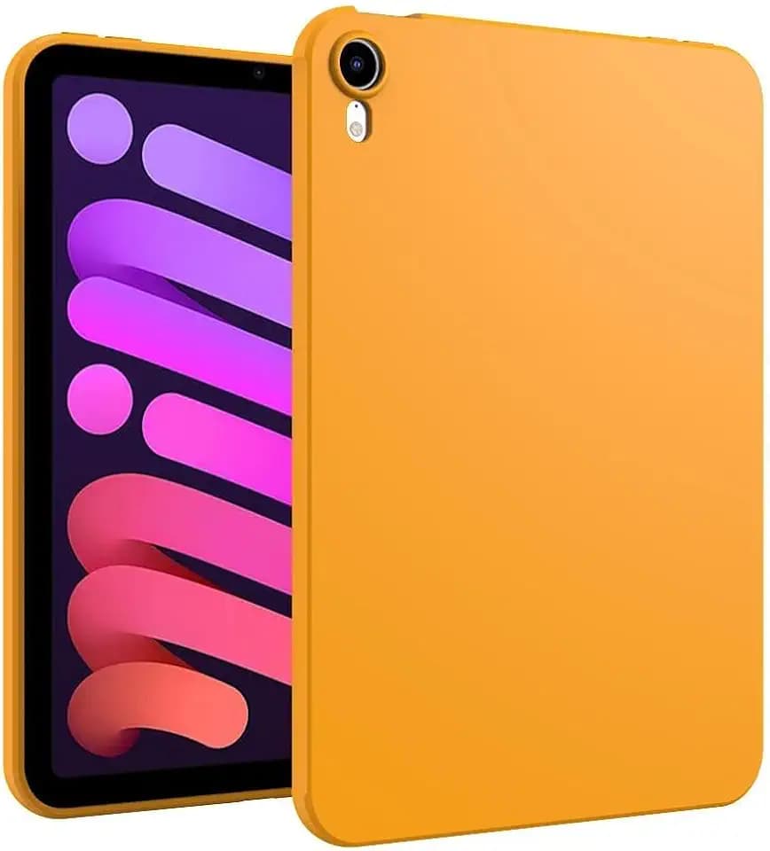 Case for iPad mini 7 (A17 Pro, 7th Generation) 2024 / iPad mini 6 (6th Gen) 8.3 Inch, Thin and Lightweight, Soft, Shockproof Slim Tablet Back Cover, Orange-Yellow