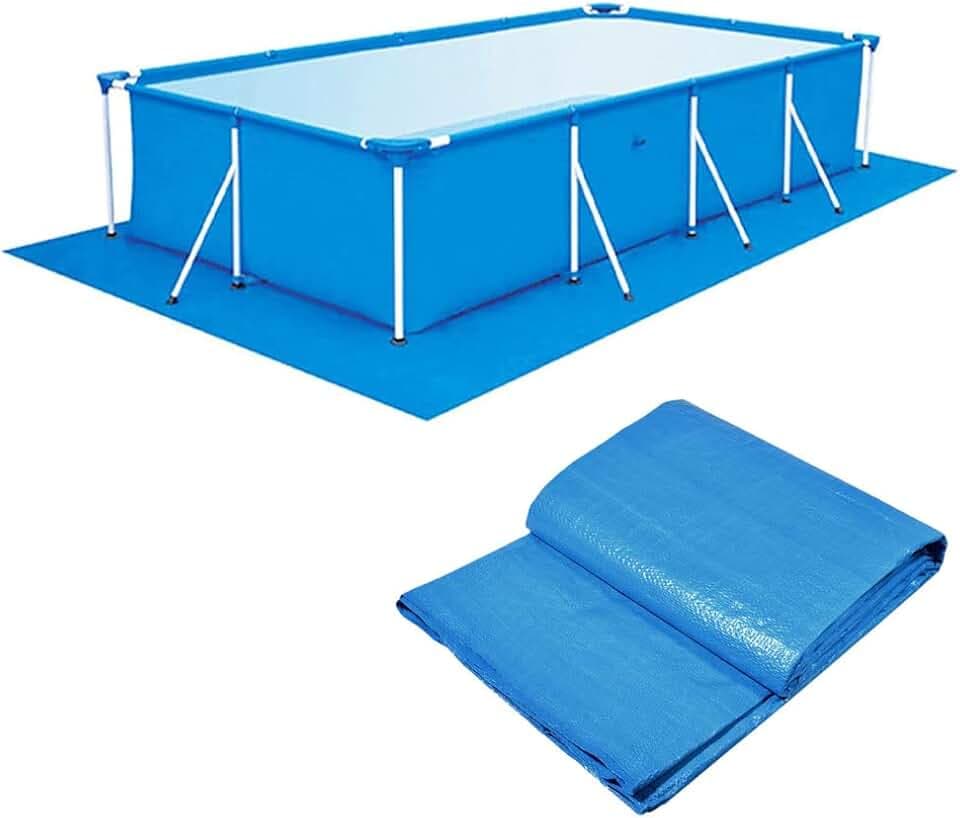 Pool Bodenplane, Pool Ground Tuch, Faltbarer Schwimmbadbodenschutz, wasserdichte rechteckige Poolmatte für Rahmen Pools und Oberirdische Pools (250 * 340cm)