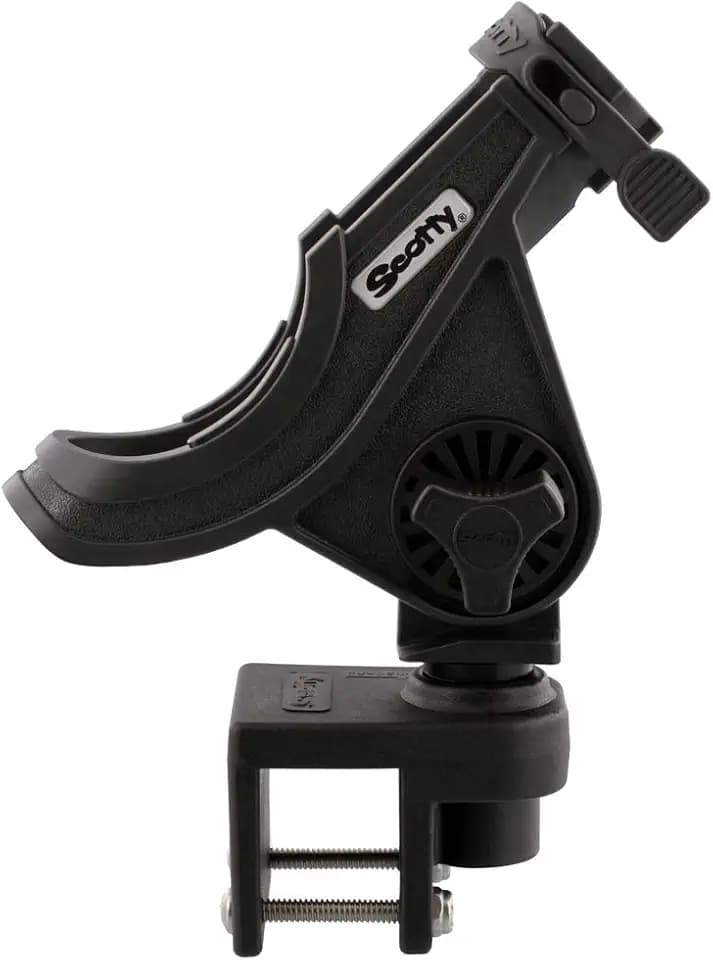 Scotty #284-BK Baitcaster/Spinning Rod Holder w/ #243 Square Rail Mount , Black