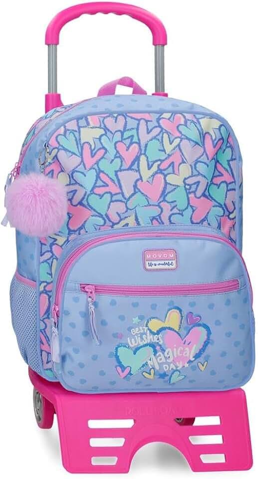 MOVOM Best Wishes Schulrucksack mit lila Auto 30x38x12 cm Polyester 13.7L