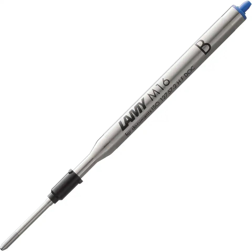 LAMY M16 Kugelschreiber-Großraummine aus Metall - Original Ersatzmine für alle Lamy Kugelschreiber Modelle - dokumentenecht - Strichbreite Breit in Tintenfarbe blau