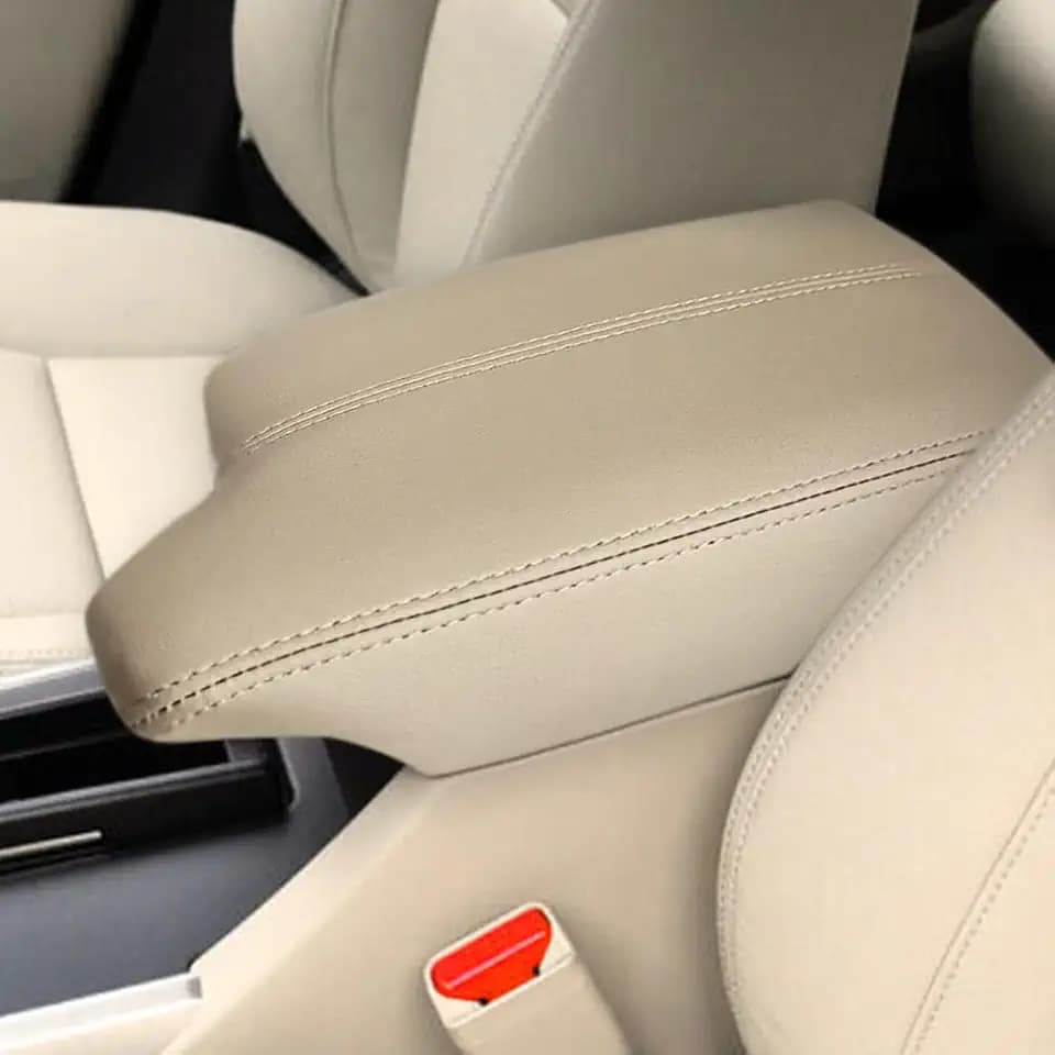 DEYTOP Console Armrest Cover for Honda Accord 2013-2017 Car Armrest Cover for Honda Accord 2017 2016 2013 Accessories Anti-Scratch Leather Armrest Protector (Beige, 2013-2017)